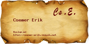 Csemer Erik névjegykártya