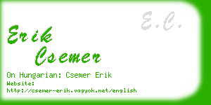 erik csemer business card